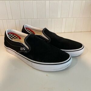Black Suede Vans Pro Slide Ons, Size 13. Worn twice!
